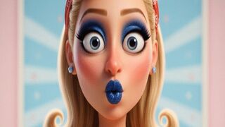 BIG EYES MESMERIZE AND POUTY BLUE LIPSTICK KISSES