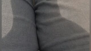 Soaking My Jeans in the Bathtub -- Making a Big Puddle Between My Thighs!