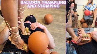 Lytta and Mia Luxx - Balloon Trampling and Stomping - FOOT WORSHIP - FOOT DOMINATION - FEMALE DOMINATION - HIGH HEELS - FEMDOM - TRAMPLING - STOMP - CBT -