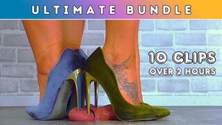 Goddess Amber & Miss Lucy - Puncturing Your Face, Cock & Balls Under Our Crushed Velvet Heels - Ultimate Bundle (217) - 10 Clips - Over 2 Hours - HUGE DISCOUNT!!