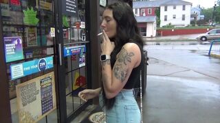 Smoking Barefoot At The Store