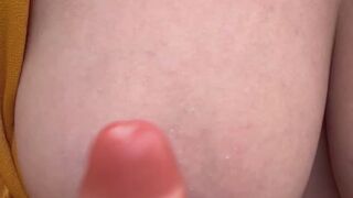 outdoor titty fuck and squirt in pleather boots