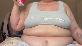 BBW JENNY LOVE CHUGS COKE AND BURPS