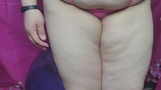 Miss Lolly does cardio by riding her dildo on a therapy ball.