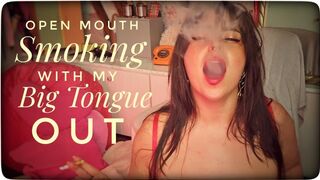 Smoking with my BIG tongue out | JOI & begging for your cum