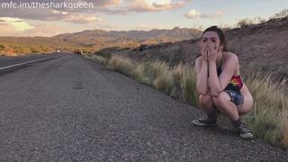 Peeing on the side of the road
