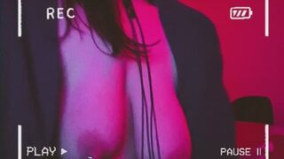 Sexy Milf chained to her saggy nipples