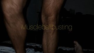 Fitboy stomps my balls on the bed