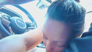 Horny Latina Cant Wait & Gives Him Roadhead till he Cums