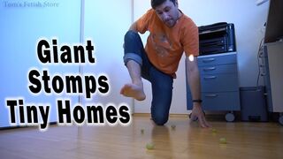 Giant Tom Stomps Tiny Grape Homes 720p WMV - Giant destroys and stomps tiny homes with bare feet and laughs at how small, pathetic and insignificant you are
