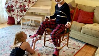 Break Up 4k-Blake LaVista is taped to a chair by ex when Macy Nicole finds her