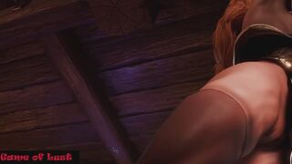 3D Redhead viking goddess wild sex in