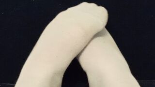 Blue feet meets blue velvet chair