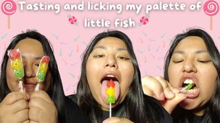 Eating a fish palette and ASMR on teeth