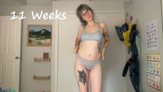 Nude 2nd Pregnant Belly Bump Growth Belly Button