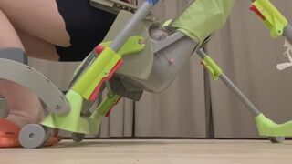 crushing chair with my butt