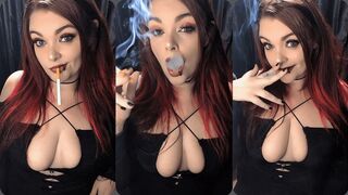 Smoking, Showing Off My New Dress