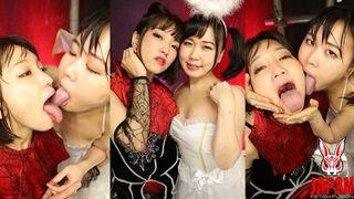 Ameri Hoshi wrist-chained under Ena Yuzuriha’s clinical command — tongue, spit, and saliva