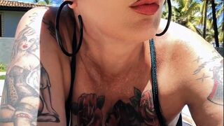 Smoking simple - Sunbathing by the pool and smoking my Marlboro Red.