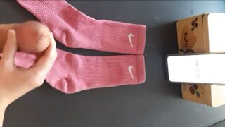 Pink Nike Handjob
