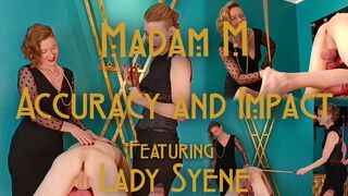 Accuracy and Impact, Dual-Domme brutal Femdom caning punishment