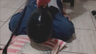 Latex slave used as footrest