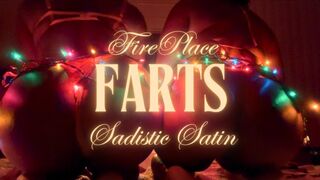 Fireplace Holiday Farts | Double Domination Ebony Farting | Christmas Fart Fetish | Loud Long wet Farts | Sadistic Satin