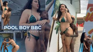 Short Pool Boy BBC: Humiliation and Thigh Fucking by Amazon Goddess Marcy (1080p)