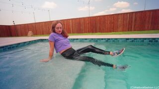 Tiffany Stretches All Wet in A Nike Outfit and a T-Shirt