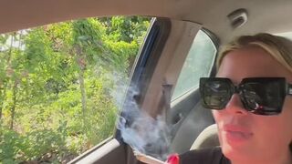 Anna Smokes Hot and Litters Out the Car Window in Broad Daylight