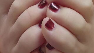 Giantess asks tiny to clean in between her sweaty toes (close up)