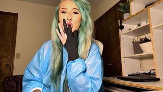 Glove and mask fetish focused video