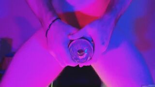 Deluxe Neon Gay Camming Session With Cumshot and after play