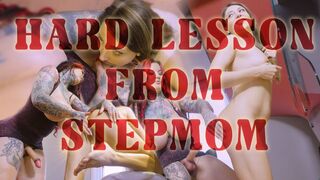 MILF Stepmom gives Stepdaughter her Hard Cock