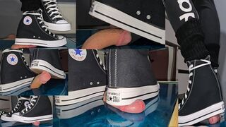Hard Cock trampling with Marys new Shoes - Converse Chucks Wedge Plateau - Part 1