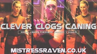 [1125] Clever Clogs Caning Impact Domination