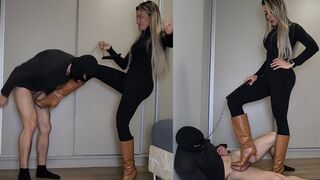 Sexy Lytta Kicks bitch balls HARD for taking too long to buy her boots - BALLBUSTING - FEMALE DOMINATION - FOOT DOMINATION - FEMDOM - CBT - HUMILIATION - FOOT SLAVE - BOOTS - FINDOM - COLLAR - KICK - copy
