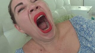 Yawning sexy red lips 2 m