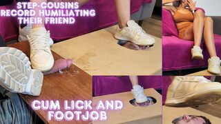 Lytta and Mia - Shoejob and Cum Lick - Step-cousins Record Humiliating their friend on camera, making him licking their dirty feet, cum and lick his own cum after shoejob - FOOT WORSHIP - FOOTJOB - SHOEJOB - FEMALE DOMINATION - DOMINATION - FEMDOM -