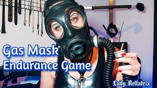 Gas Mask Endurance Game - Lady Bellatrix takes your breath away in British S-10 and latex femdom pov
