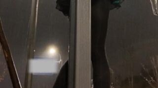 SubnCuff_OutdoorRainyNightBackCuffedtothePole1201