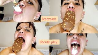 Eating my icecream - Mouth play - Mouth Fetish