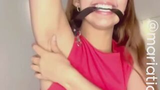 Gagged and tickling