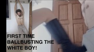 White Boy's First Time Being Ballbusted by Queen Nana - Ballbusting Only