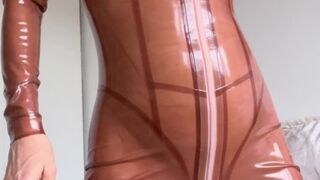 latex catsuit rubber hood scuba wetsuit gasmask cum