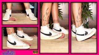 Nike Blazer Cock Crush and Shoejob with cum I Savage Sisters
