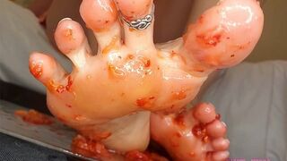 POV Barefoot Strawberry Crush! Ooey Gooey Goodness!