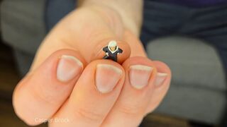 Tiny is Found by a Giant and is Played With in his Hand