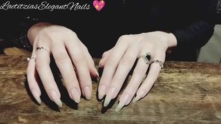 my natural nails tapping and scratching a wooden table asmr sounds