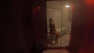 in the sauna with a new well-endowed friend